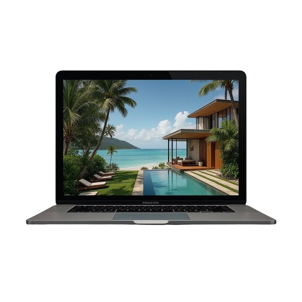 Ordenador mostrando villa